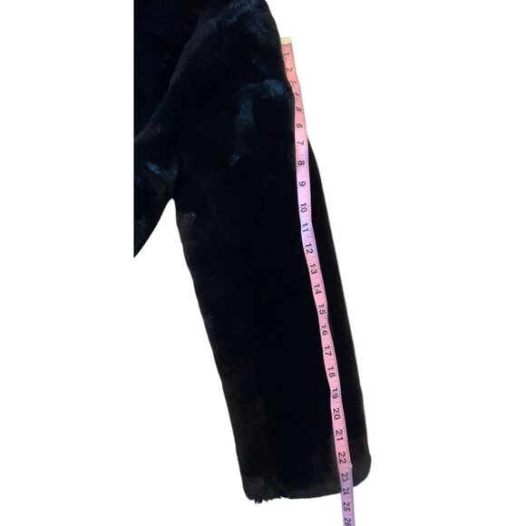 K. Zell Paris faux fur coat teddy bear coat size M black - Picture 8 of 9